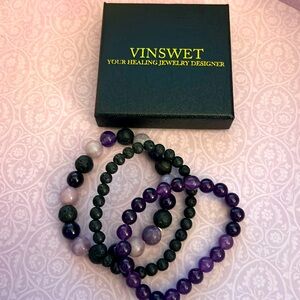 Stone and lava stone bead bracelets
